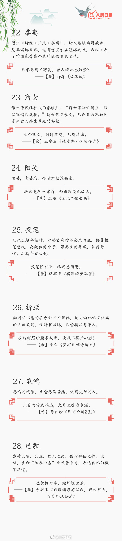 常識積累：70個(gè)詩詞中的文化典故